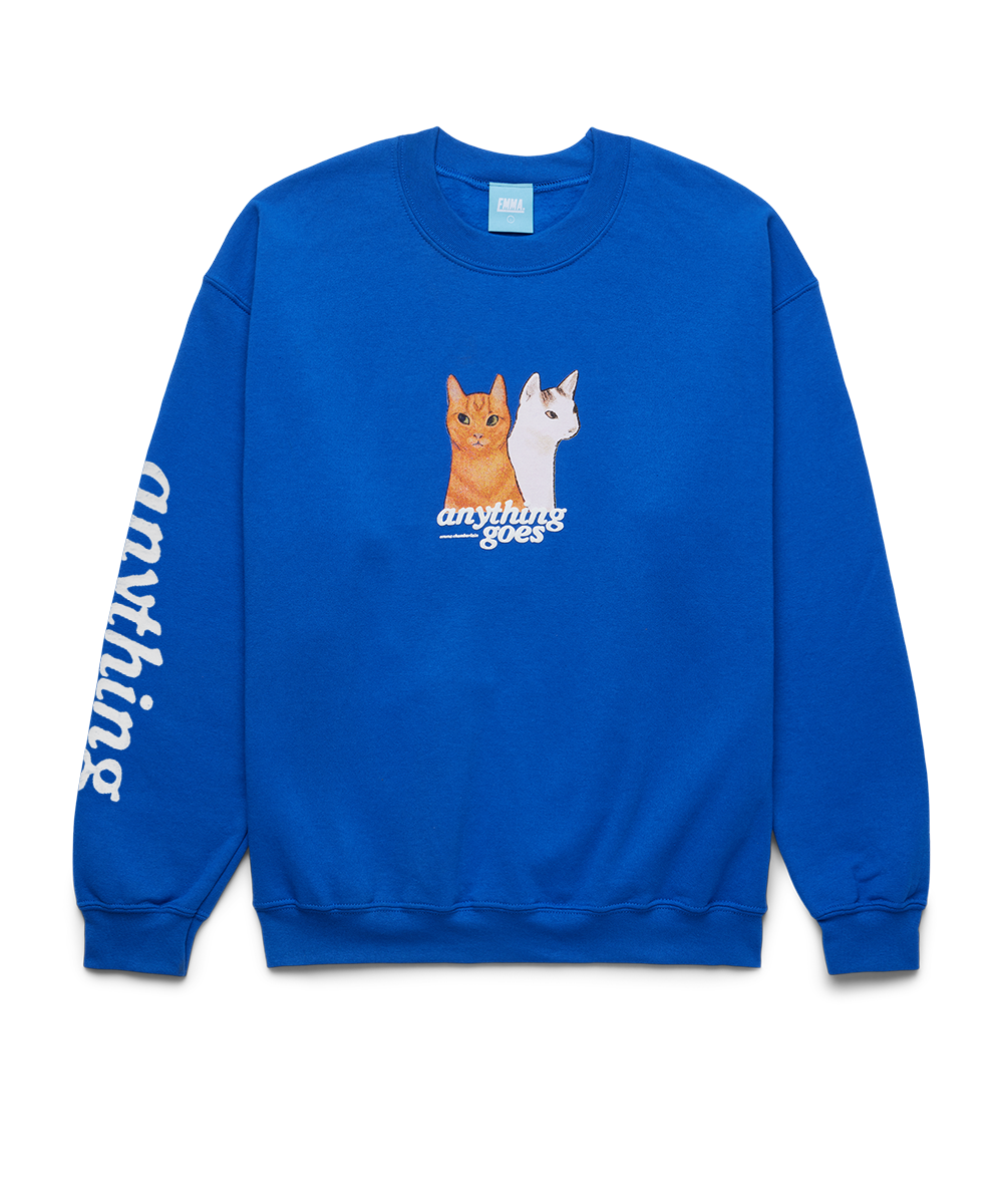 Anything Goes Cats Crewneck Emma Chamberlain